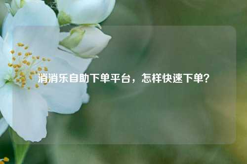 消消乐自助下单平台，怎样快速下单？